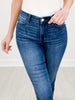 Judy Blue DEJA VU Mid-Rise Dark Wash Skinny Capri with Side Slit