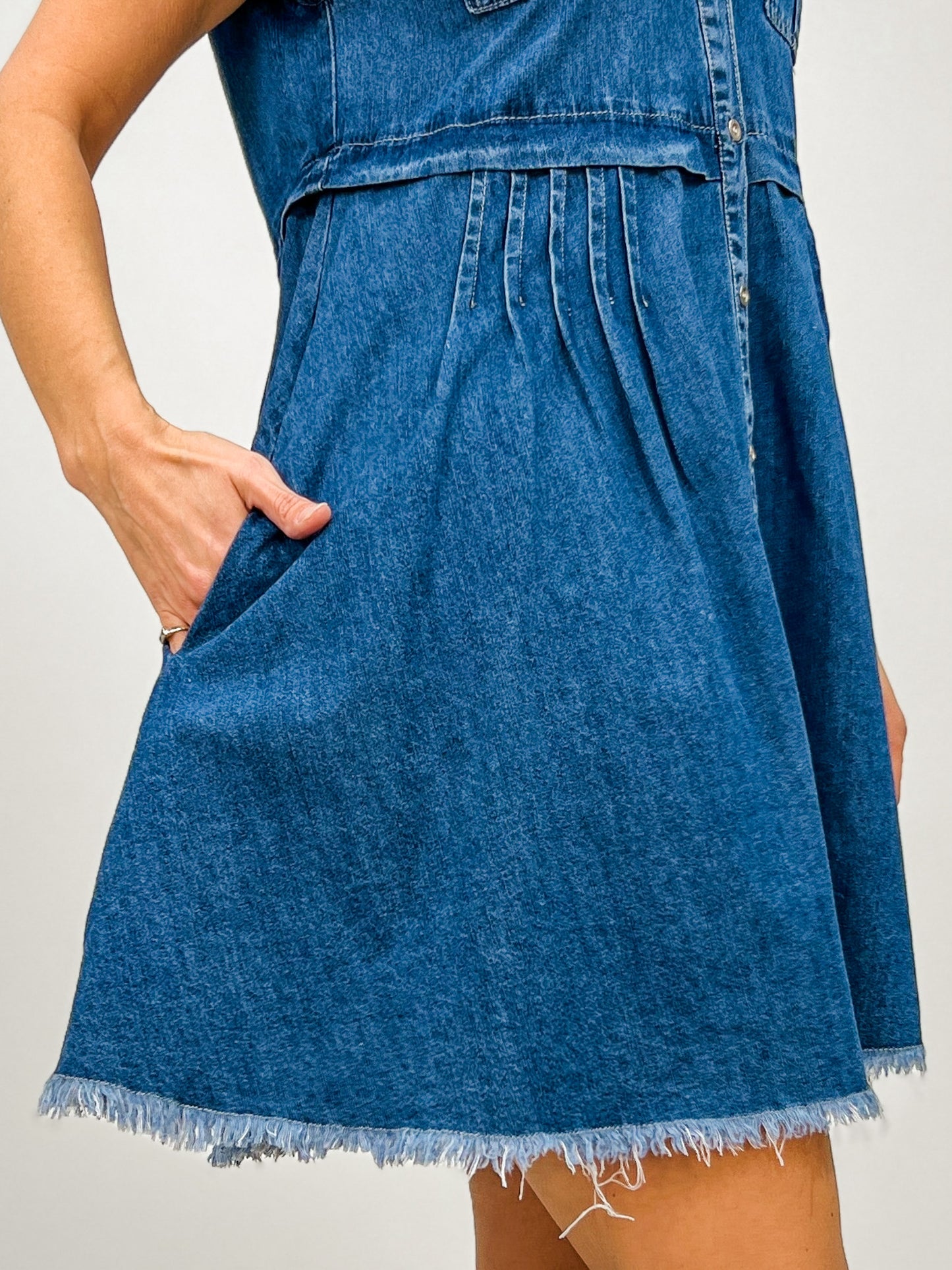 Denim Button Down Shirt Mini Dress