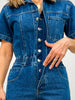 Denim Button Front Carpenter Jumpsuit