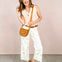 Floral Cross Stitch Pattern Washed Twill Pants