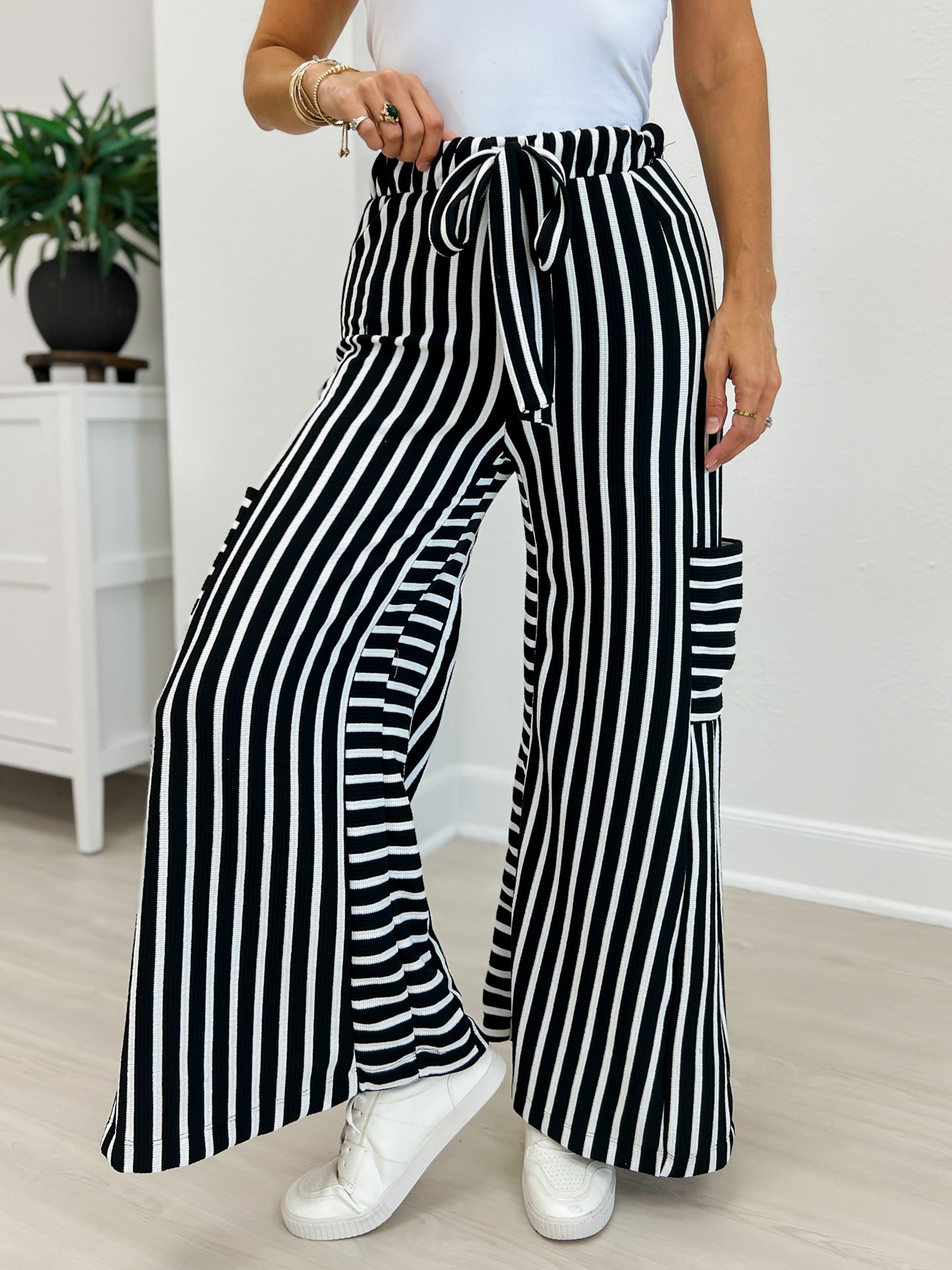 Stripe Wide Leg Pants
