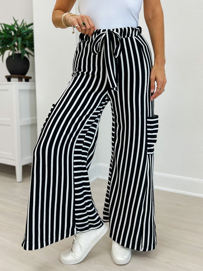 Stripe Wide Leg Pants