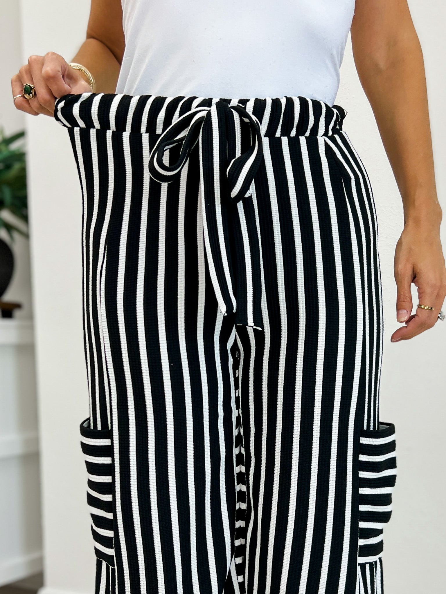 Stripe Wide Leg Pants