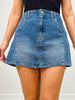 Washed A-line Denim Mini Skirt