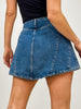 Washed A-line Denim Mini Skirt