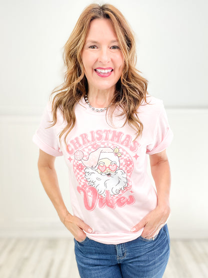 Christmas Vibes Disco Santa Graphic Tee