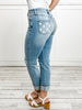 Judy Blue Mid Rise Americana Flag Cuff Denim Jeans