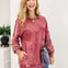 FRENCH TERRY ACID WASH RAW EDGE PULLOVER WITH POCKETS-A