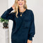 FRENCH TERRY ACID WASH RAW EDGE PULLOVER WITH POCKETS-Black