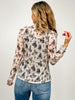 Cowboy Print Mock Neck Mesh Top