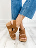 Corky's Guilty Wedge Sandal in Tobacco Faux Suede