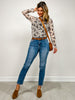 Cowboy Print Mock Neck Mesh Top