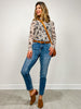Cowboy Print Mock Neck Mesh Top