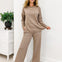 Scuba Side Slit Top & Pants Set-B