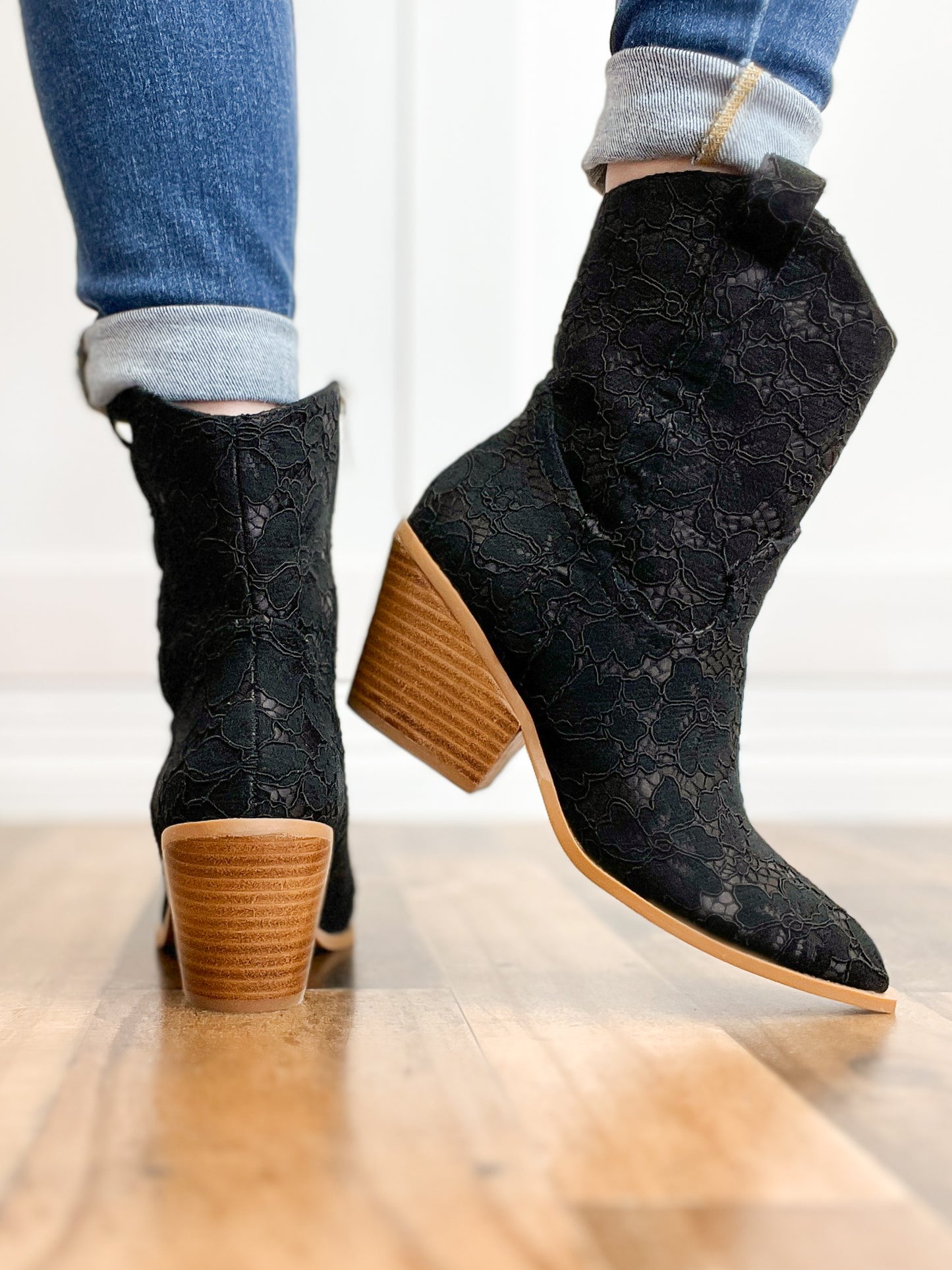 Corkys Rowdy Booties in Black Lace