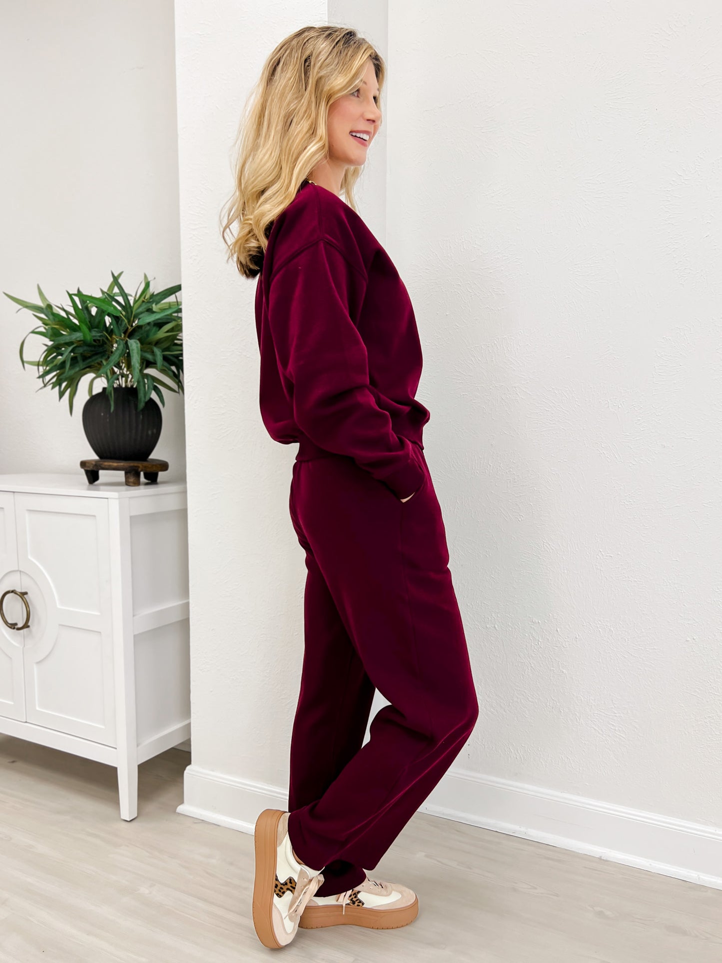 Fleece Long Sleeve Pullover & Sweatpants Set-A