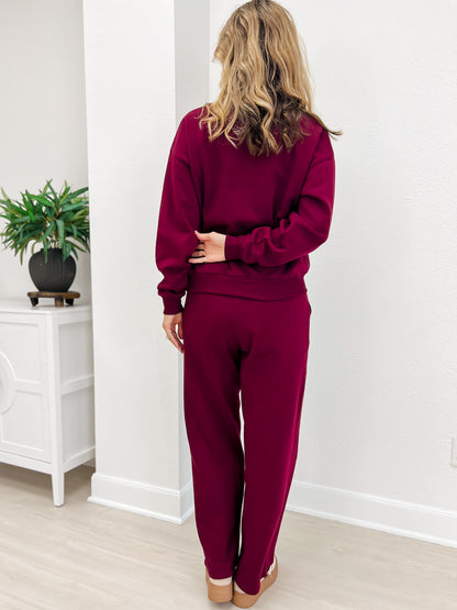 Fleece Long Sleeve Pullover & Sweatpants Set-A
