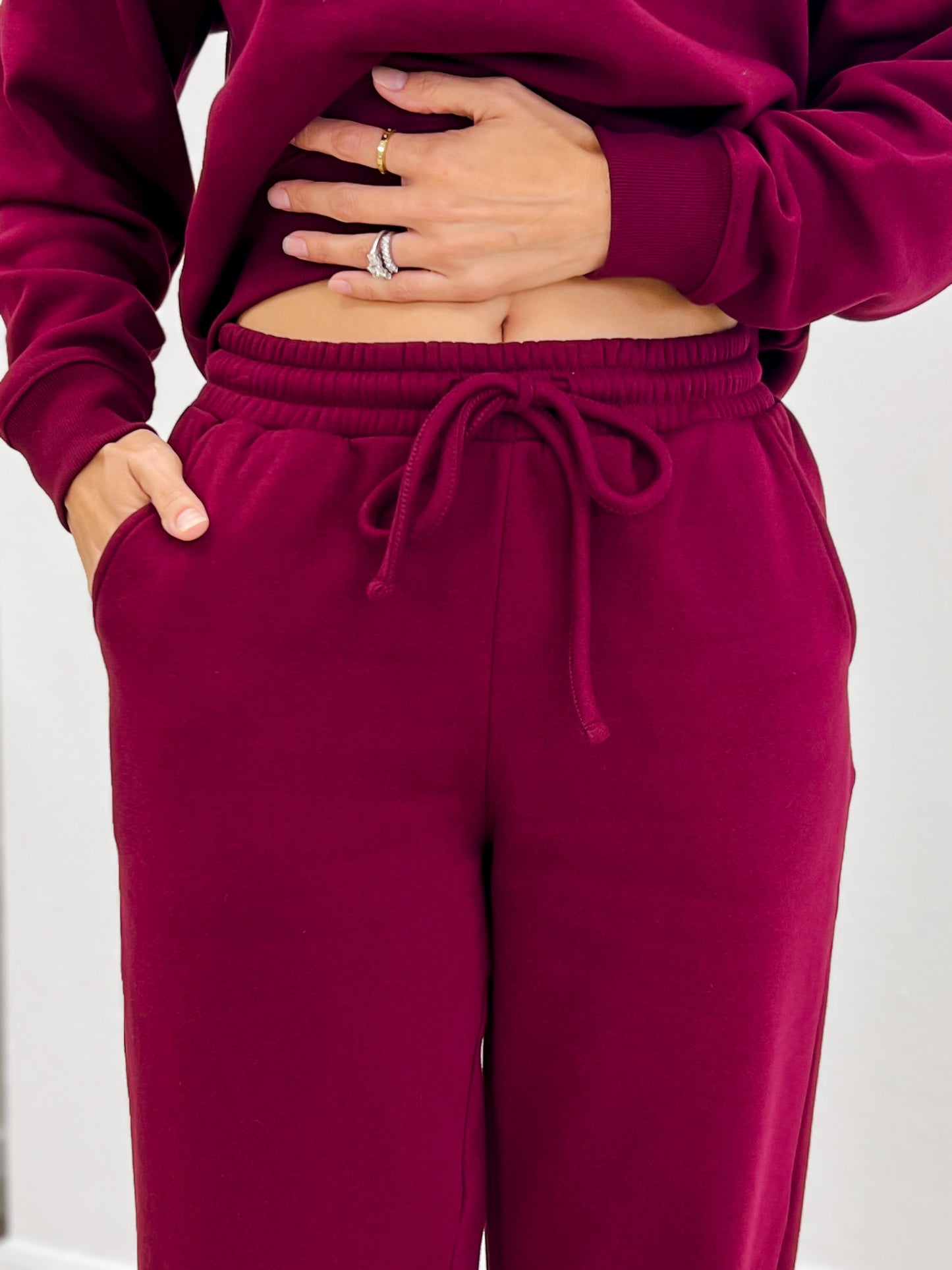 Fleece Long Sleeve Pullover & Sweatpants Set-A