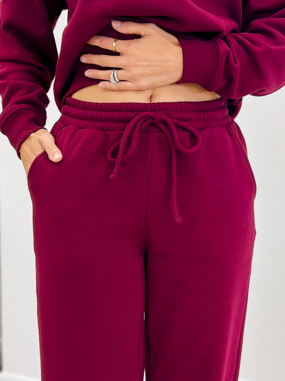 Fleece Long Sleeve Pullover & Sweatpants Set-A