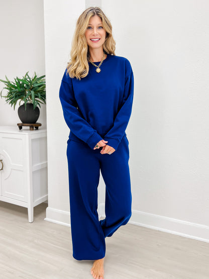 Fleece Long Sleeve Pullover & Sweatpants Set-A