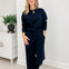 Fleece Long Sleeve Pullover & Sweatpants Set-Black