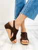 Corkys Carley Chocolate Faux Suede Wedge Shoe