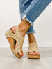 Corkys Carley Wedges in Light Gold Raffia