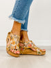 Corkys Carley Wedges in Camel Washed Flower