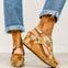 Corkys Carley Wedges in Camel Washed Flower