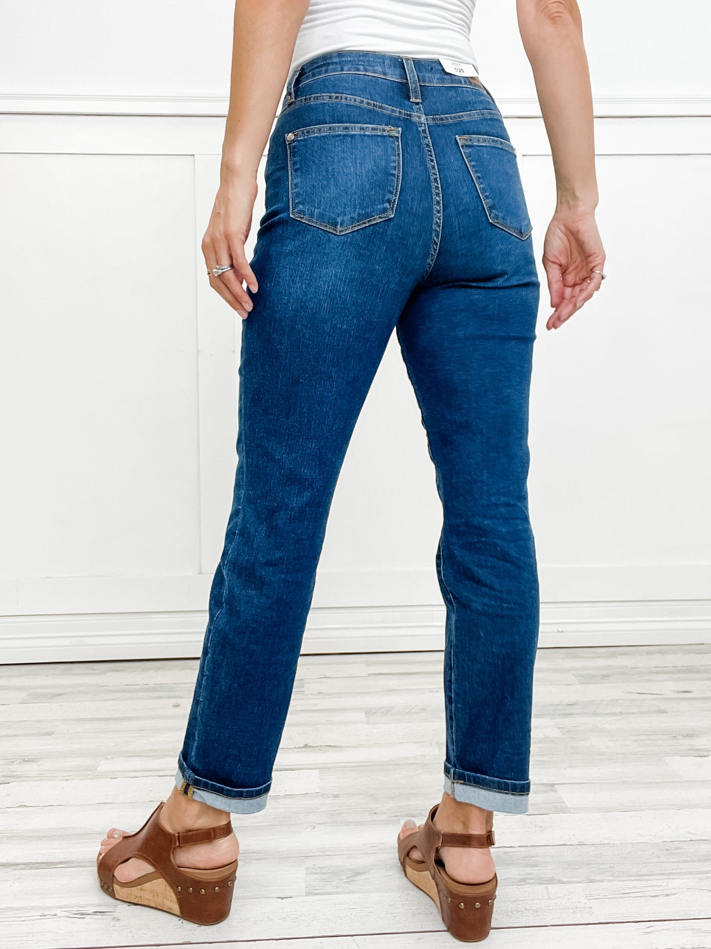 Judy Blue COOL SUMMER Hi-Rise Cool Denim Cuffed Boyfriend Jeans