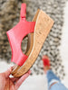 Corkys Carley Wedges in Red Lizard 2
