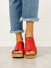 Corkys Carley Wedges in Red Lizard 2