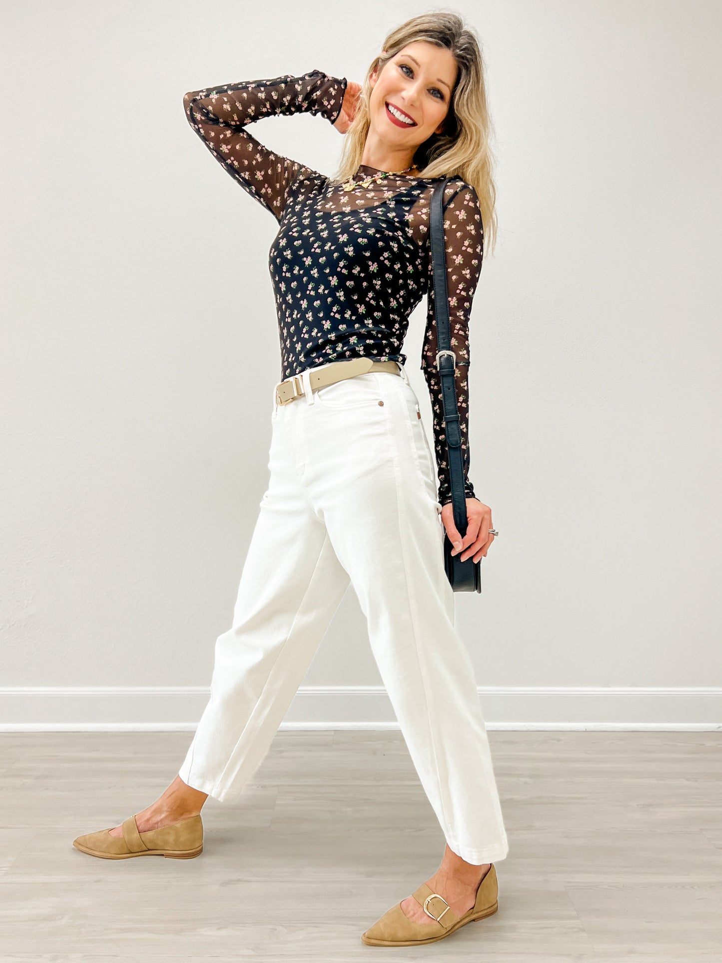 Judy Blue CLEAN SLATE High Waist Rigid Magic Barrel White Denim