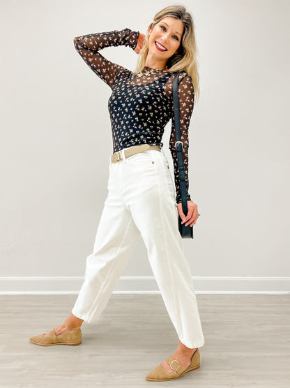 Judy Blue CLEAN SLATE High Waist Rigid Magic Barrel White Denim