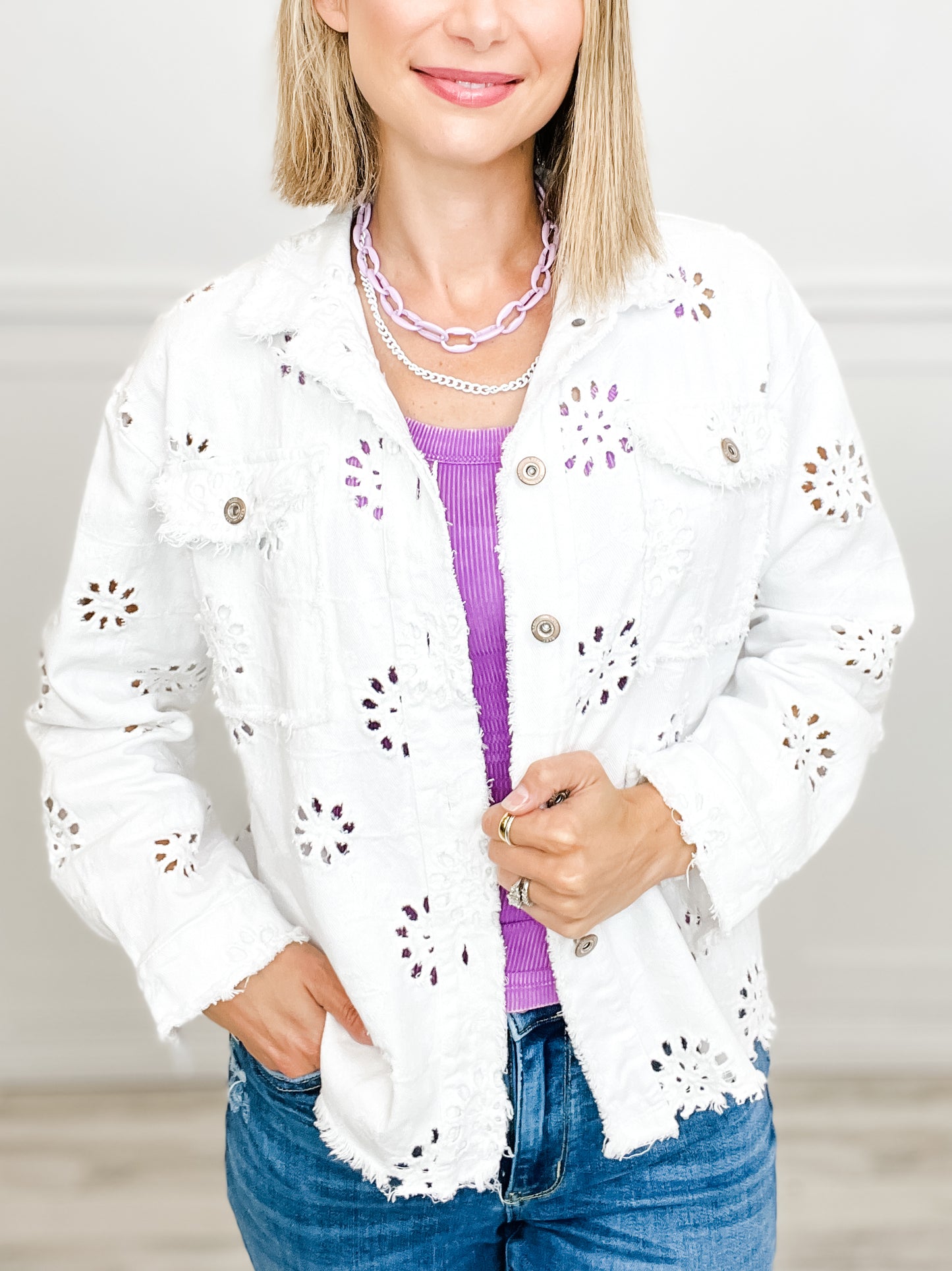 Summer Vibing Lightweight Embroidered Jacket