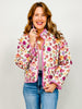 Botanical Print Long Sleeve Quilted Jacket