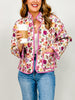 Botanical Print Long Sleeve Quilted Jacket