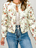 Floral Print Quilted Diamond Pattern Jacket