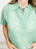One More Time Short Sleeve Mesh Like Polo Top