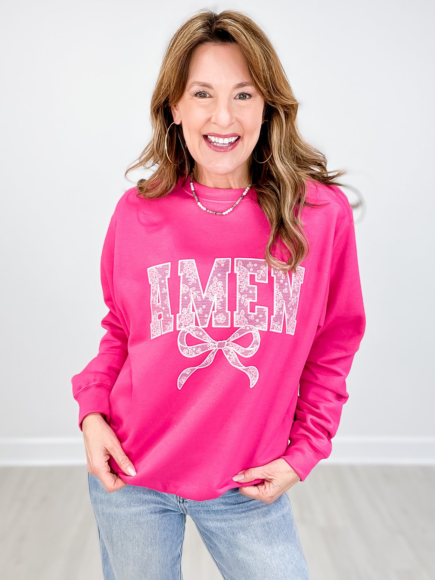 Amen Printed Lace Sweatshirt