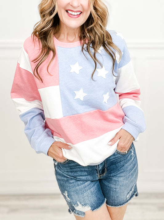 Glory All American Long Sleeve Pullover Top