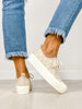 Corkys Take The Lead Tennis Shoes in Natural with Daisies