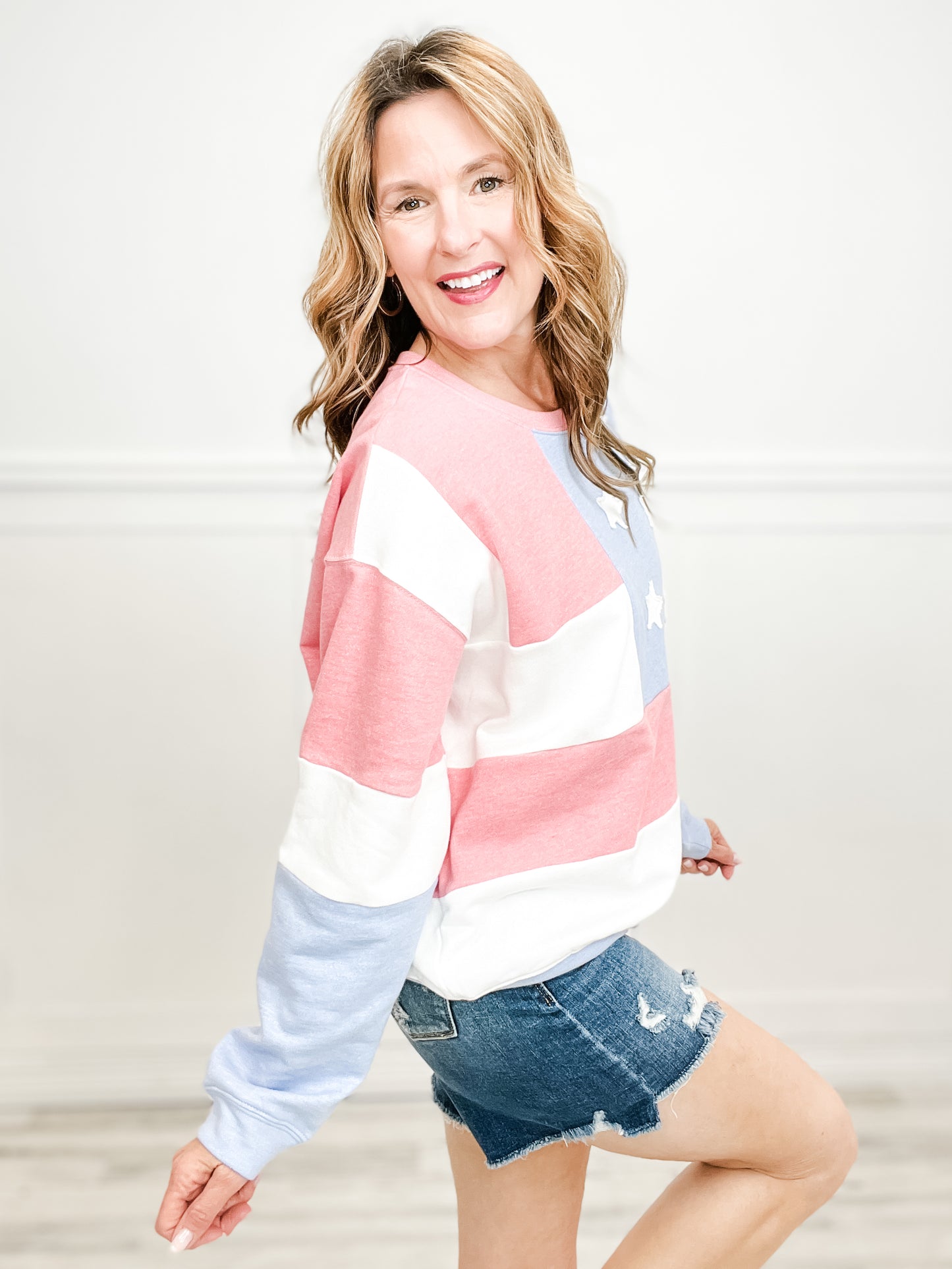 Glory All American Long Sleeve Pullover Top