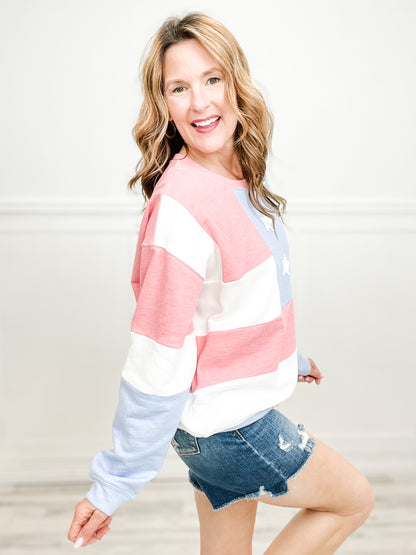 Glory All American Long Sleeve Pullover Top