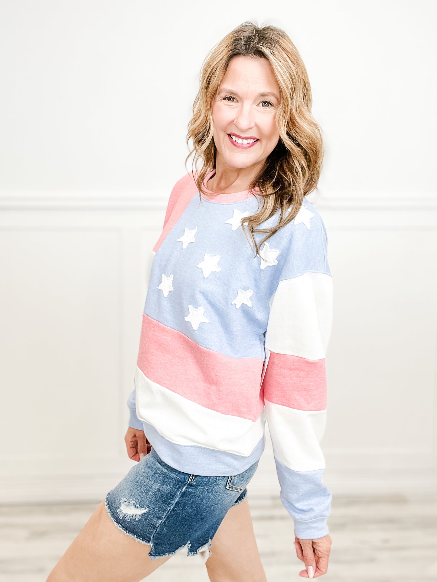 Glory All American Long Sleeve Pullover Top