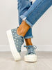Corkys Take The Lead Tennis Shoes in Blue Denim Daisies