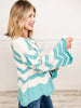 Oversize Round Neck Striped Sweater
