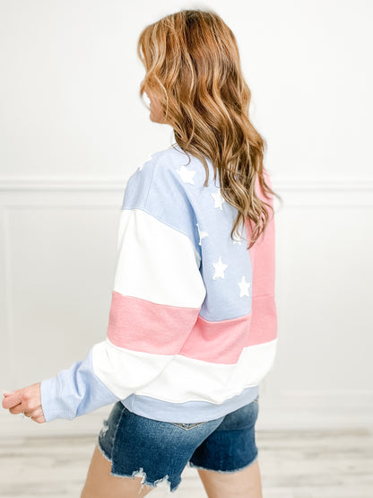 Glory All American Long Sleeve Pullover Top