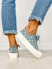 Corkys Take The Lead Tennis Shoes in Blue Denim Daisies