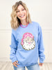 Santa Pink Hat Chenille Sweatshirt Top